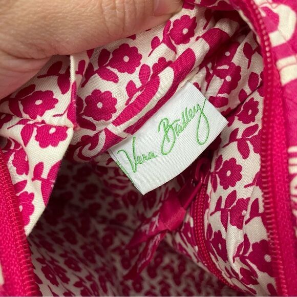 Vera Bradley Large Casual/ Travel Shoulder Hand Bag in “Twirly Bird Pink" Print - Picture 11 of 13